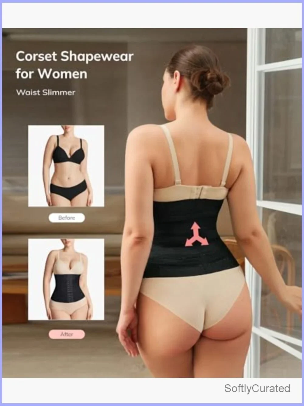 Segmented Waist Trainer with Hook & Eye Closure Tummy Control Shapewear